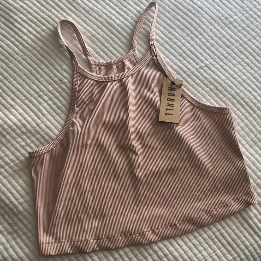 Dusty pink nobull crop top nwt